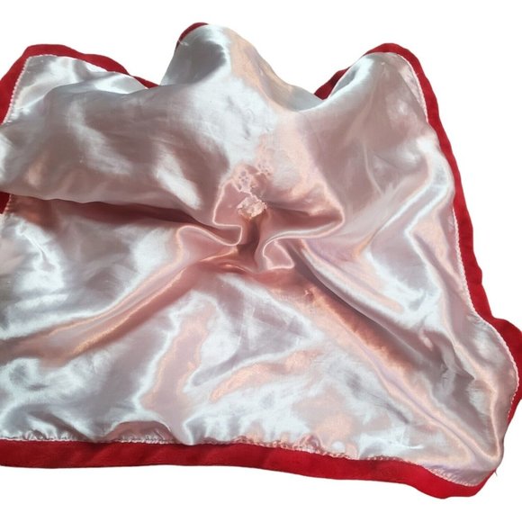 SOCK MONKEY Baby Starters Rattle Lovey Red Silk Back Security Blanket 16" - Picture 4 of 6